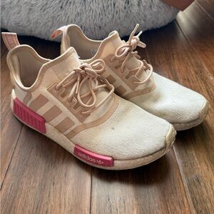 Adidas Beige and Pink Athletic Shoes